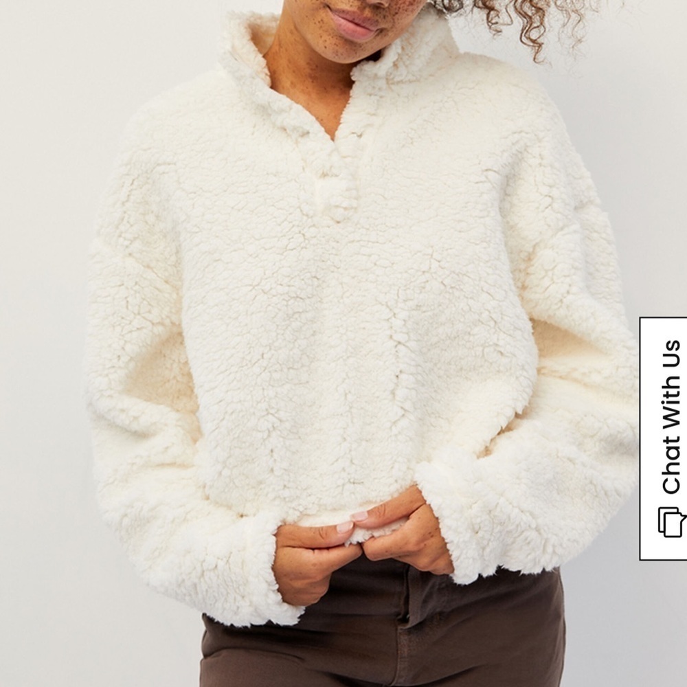 PacSun Cream Fleece Sweatshirt - Picture 2 of 12